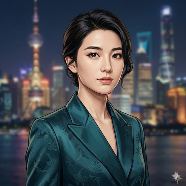 Retrato digital de Lu Yuxiao en un entorno urbano moderno, destacando su estilo en los dramas chinos del 2026