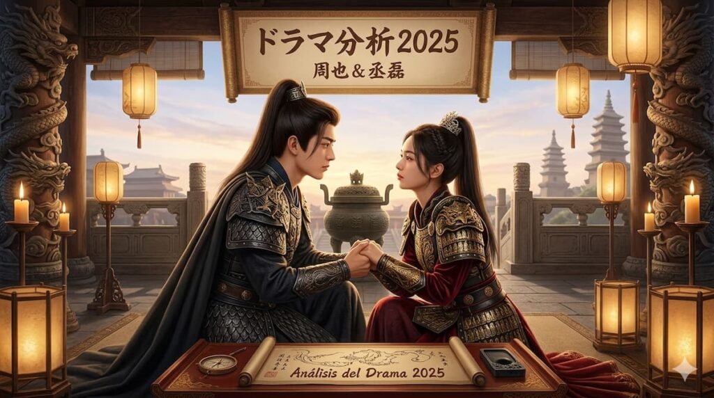 "Escena de romance entre Zhou Ye y Cheng Lei en Leyenda de la Generala 2025"