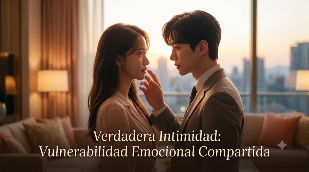 Gu Won y Sa-rang en un momento de conversación vulnerable que define el romance psicológico en King the Land drama coreano