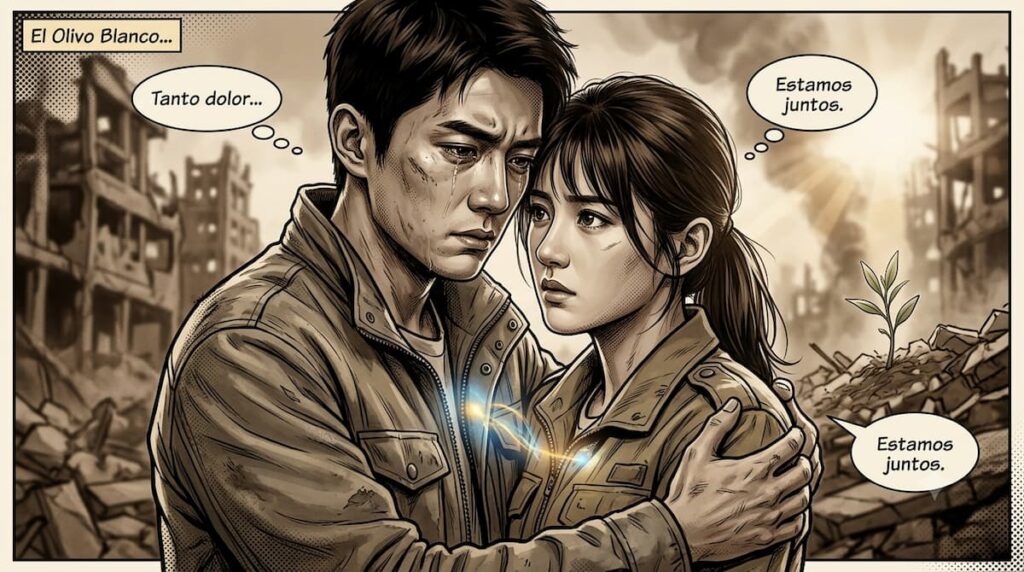Li Zan y Song Ran, personajes protagonistas de El Olivo Blanco 2025 con expresiones emocionales traumatizadas