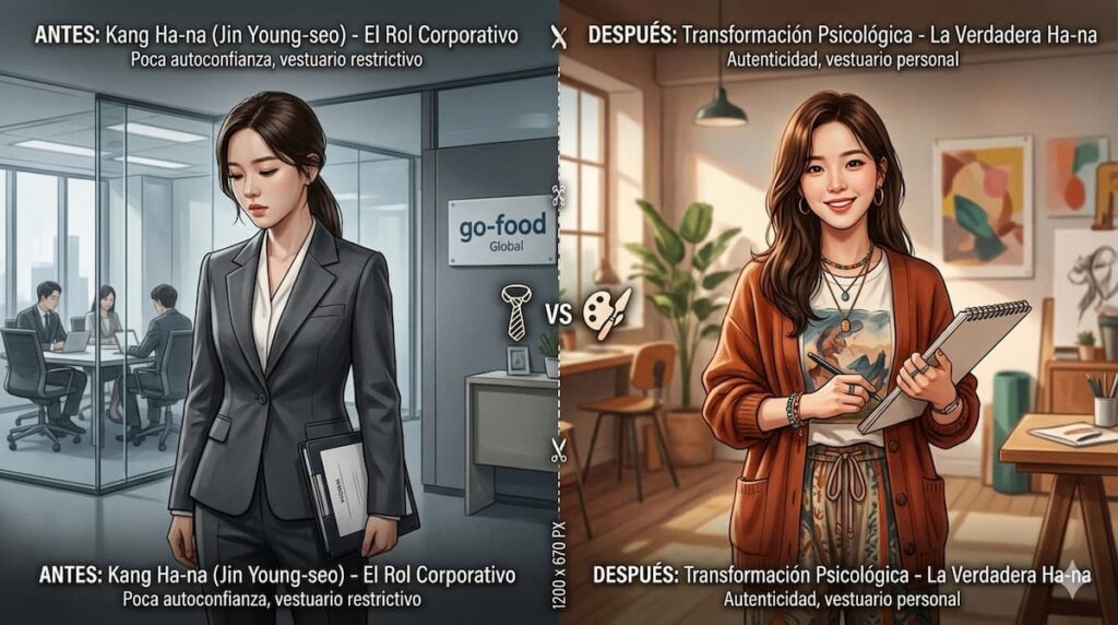 Transformación visual de Ha-na: del uniforme corporativo a la autenticidad