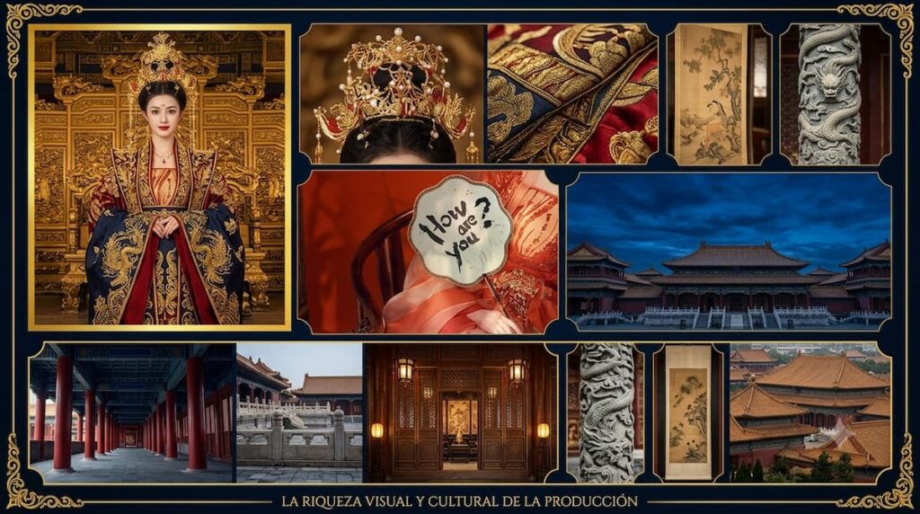 Detalles de vestuario imperial y escenarios del palacio en ¿Cómo te Atreves?