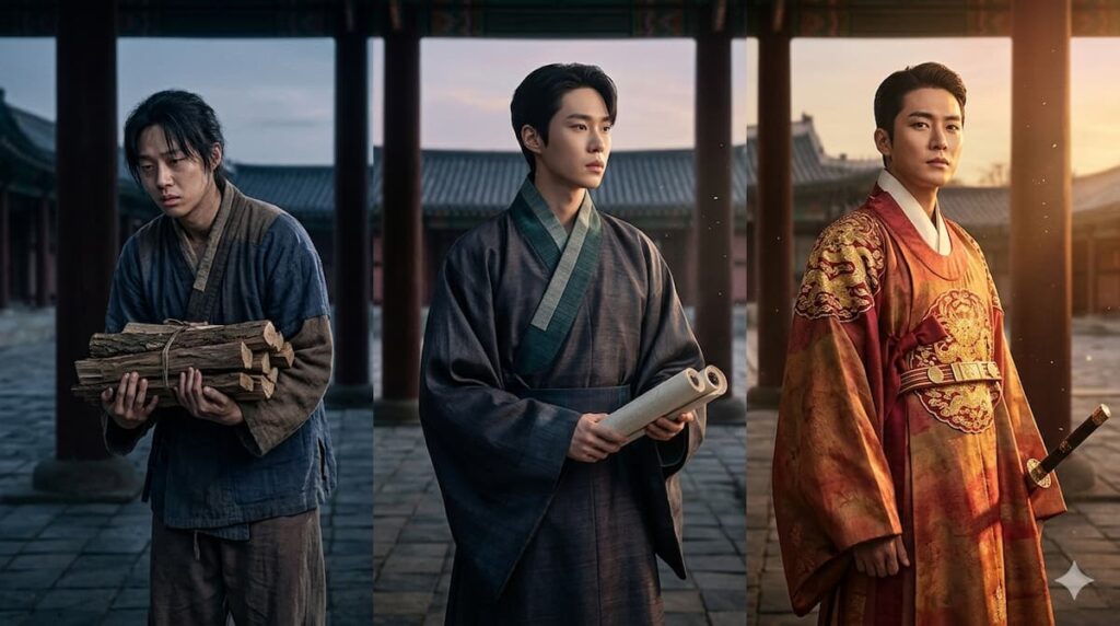 Análisis de vestuario tradicional coreano en Alquimia del alma mostrando la evolución emocional de personajes a través de colores y telas, drama fantasy 2022