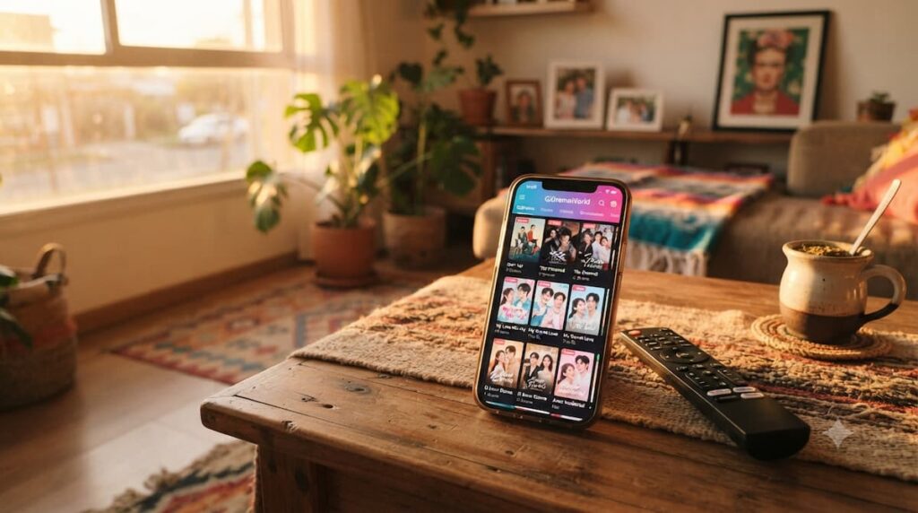 Pantalla de streaming mostrando dramas asiáticos, ejemplo de apropiación simbólica en dramas asiáticos