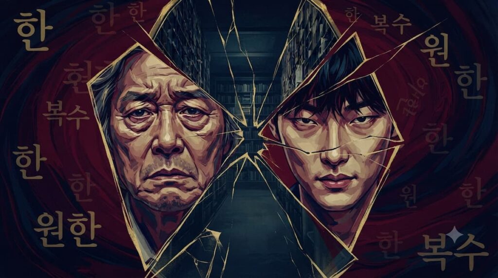 "Representación visual del concepto han (resentimiento y dolor acumulado) en el drama coreano El chico de la última fila 2026"