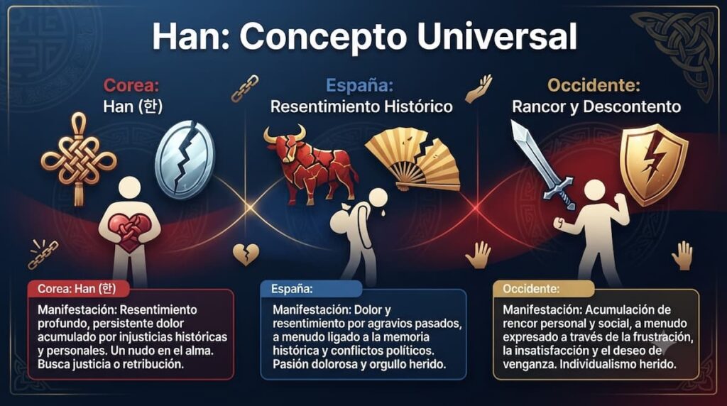 "Infografía sobre el concepto han y su relevancia universal en el drama coreano El chico de la última fila 2026"