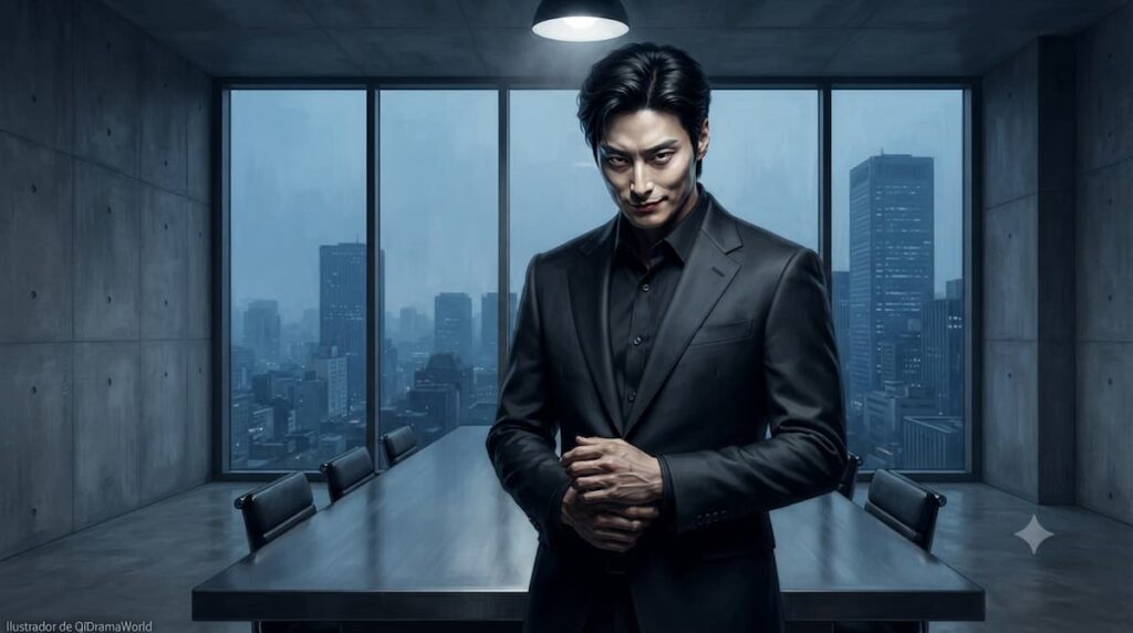 Choi Moon-do, antagonista principal de Mi Némesis con Aires de Realeza 2026, en una escena de tensión corporativa