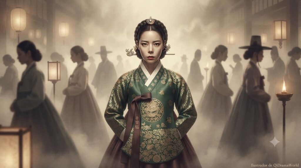 Flashback de la era Joseon en Mi Némesis con Aires de Realeza 2026 mostrando el pasado de Kang Dan-shim