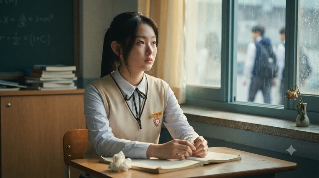 Seo Su-min como Min-ji, hija del protagonista en Agente Kim reactivado