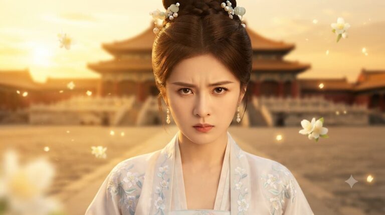 Ye Li en hanfu blanco, personaje principal del Primer Jazmín drama chino 2026 que aborda venganza y salud mental