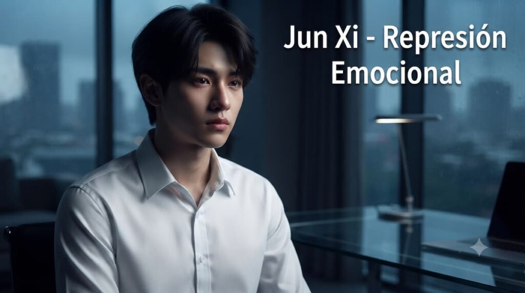 Wang Jyun Hao interpretando a Lu Jun Xi en Secret Lover, personaje con represión emocional y dinámicas de poder en drama BL taiwanés
