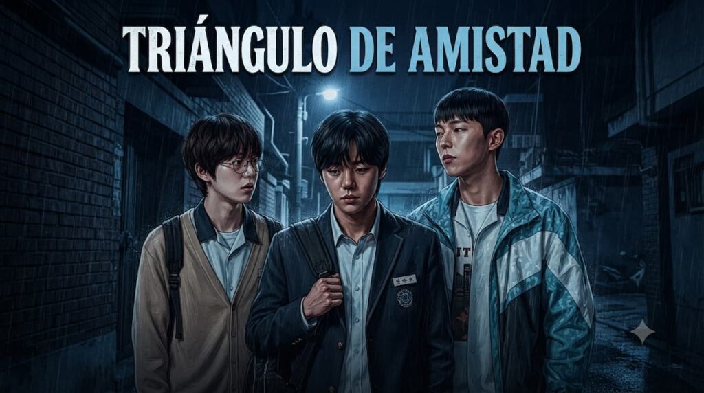 Yeon Si-eun, Ahn Su-ho y Oh Beom-seok, los tres protagonistas de Un héroe débil 2022, mostrando su dinámmica de amistad y conflicto