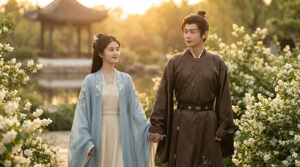 Ye Li y Mo Xiuyao en reconciliación final del Primer Jazmín, drama chino 2026 que muestra sanación después del trauma