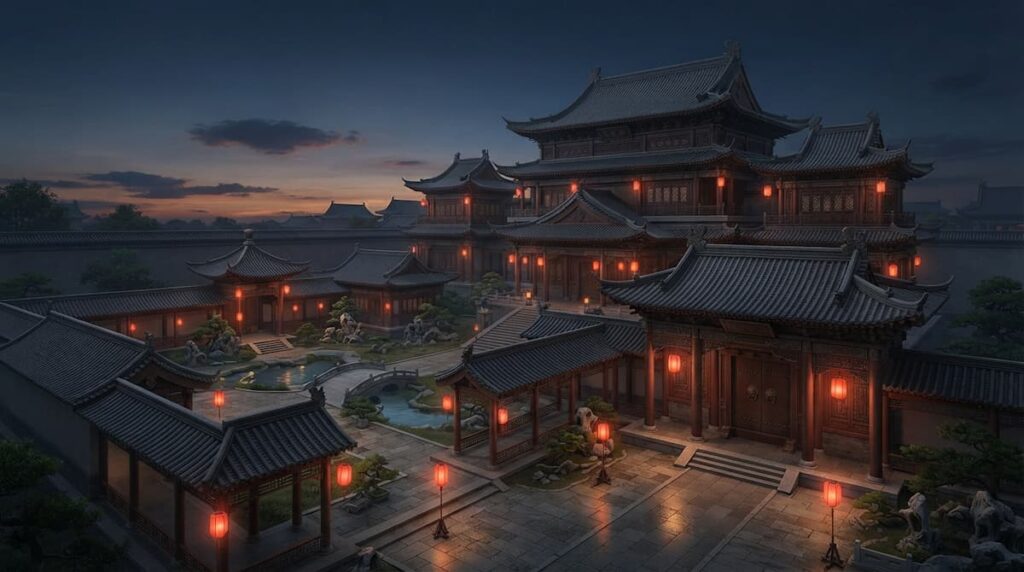 Mansión aristocrática china de época en La primavera de la espada análisis personajes
