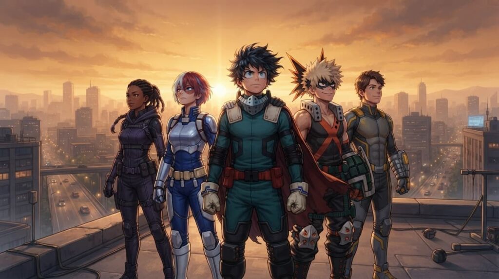 Grupo de héroes cierra el análisis de personajes de Mi Héroe Academia.
