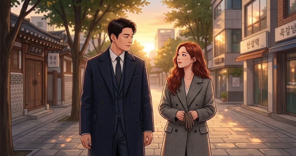 Pareja caminando con serenidad para ilustrar el análisis de Take Charge of My Heart.