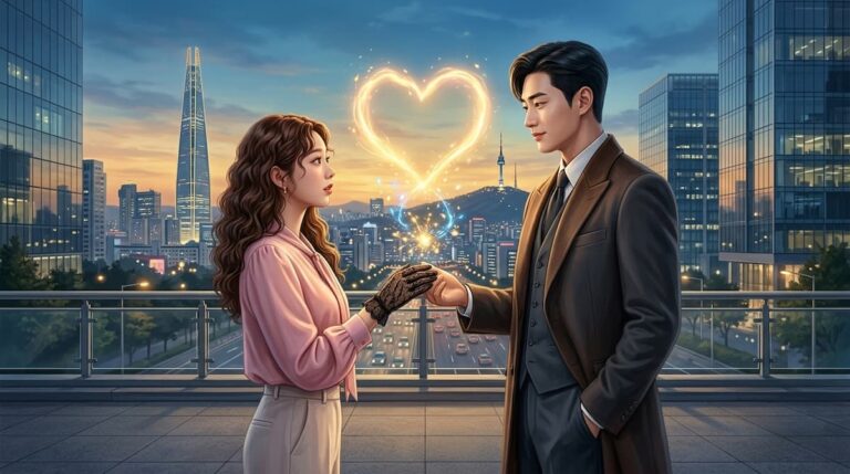 Imagen romántica inspirada en el análisis de Take Charge of My Heart, drama coreano de 2026.