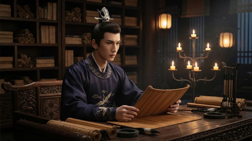 Ilustración de preceptor imperial en una de las mejores series de Zhang Linghe, Story of Kunning Palace.