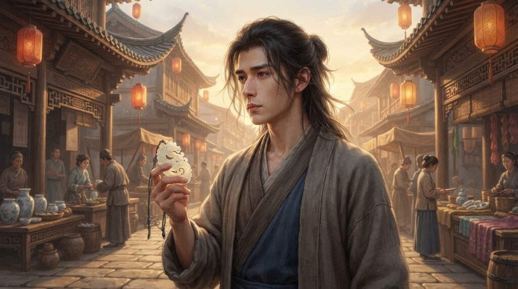 Ilustración de noble disfrazado en una de las mejores series de Zhang Linghe, Pursuit of Jade.